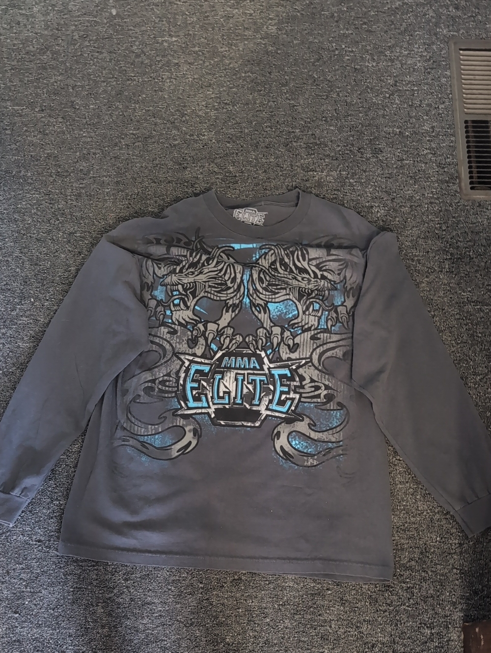 MMA Elite Men's Crewneck Sweatshirt - Charcoal Gray with Blue Accent